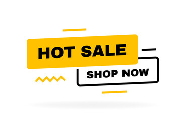 Hot sale banner design with geometric elements. Shop now. Banners template design for business, promotion, sale and advertising. Vector illustration