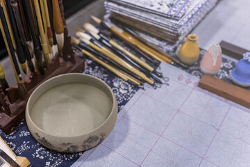 Chinese calligraphy equipment for sale in street market shop