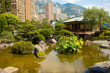 garden with pond-Monaco