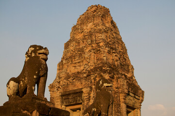 Beautiful view of a tower at Pre Rup temple in Cambodia