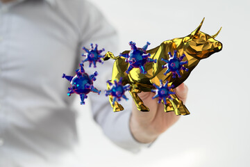 Coronavirus economic impact concept image.