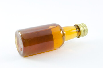 Whiskey bottle with white background