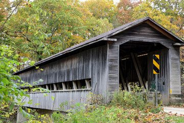 old wooden bridge in autumn