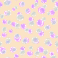 seamless pattern with pink and blue bubbles