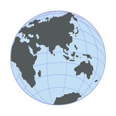 earth globe, map, planet, vector illustration