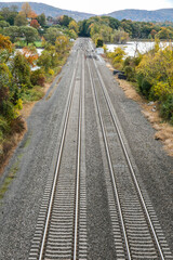 Fototapeta na wymiar railroad in autumn