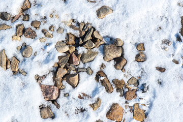 snow and rock texture background