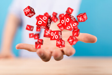 Discount and commission concept 3d