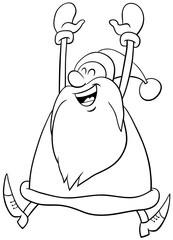 happy Santa Claus Christmas character coloring book page