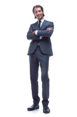 bottom view.confident young businessman. isolated