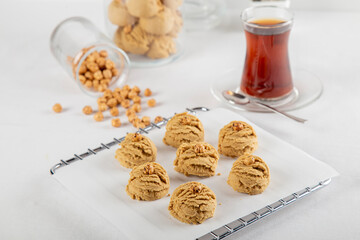 Gluten Free Salted Chickpeas Cookies on a White Background