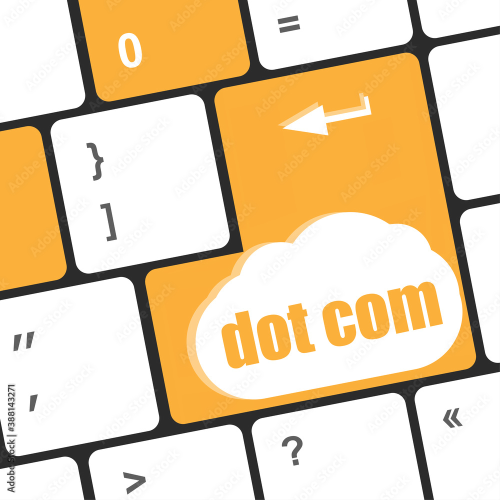 Poster dot com button on computer keyboard key