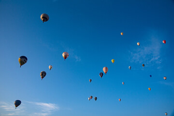 Balloon flying in the blue sky