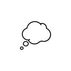 Think Speech Bubble Line Vector on White Background. Speech box for text, chat and discussion. Talk Bubble
