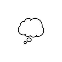 Think Speech Bubble Line Vector on White Background. Speech box for text, chat and discussion. Talk Bubble