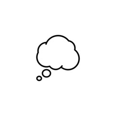 Think Speech Bubble Line Vector on White Background. Speech box for text, chat and discussion. Talk Bubble