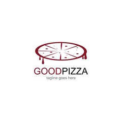 Pizza cafe logo, pizza icon, emblem for fast food restaurant.