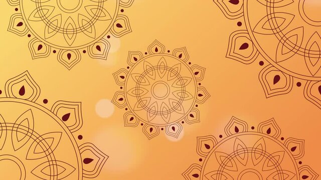 happy bhai dooj celebration animation with mandalas pattern