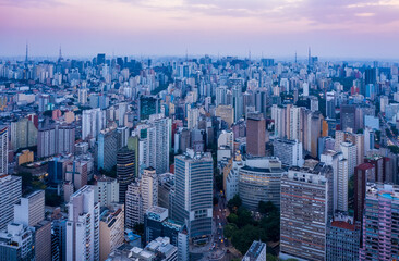 buildings in downtown Sao Paulo, seen from above, Brazil