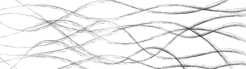 Abstract background of wavy intertwining lines, black on white