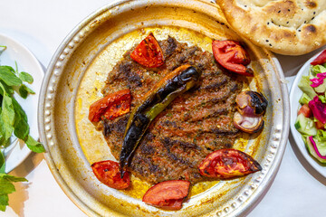 Tepsi kebab ( Tray kebab ) Local Antakya, Hatay cuisine kebab