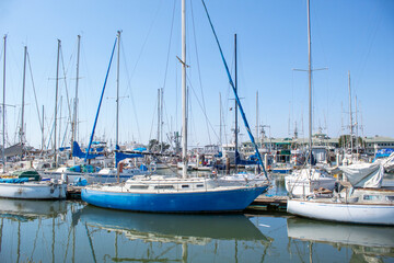 Fototapeta na wymiar Boat parked in a harbor dock