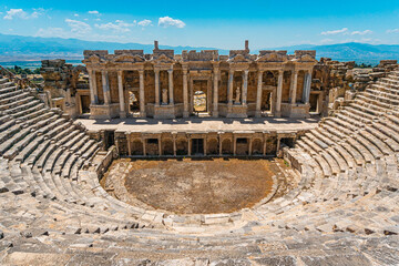 Ancient Roman Theater from Hierapolis Ancient City. Pamukkale, Denizli, Turkey