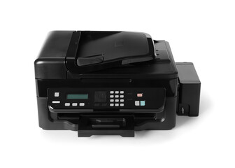New modern multifunction printer isolated on white