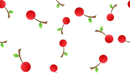 cranberry on a white background, red berry, vector illustration, pattern. sugar cranberries with a green twig. wallpaper for kitchen, restaurant decoration. decor for catering, cafe