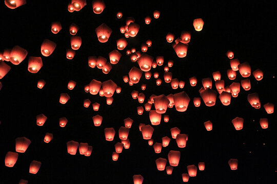 Sky Lantern Festival In Pingxi, Taiwan