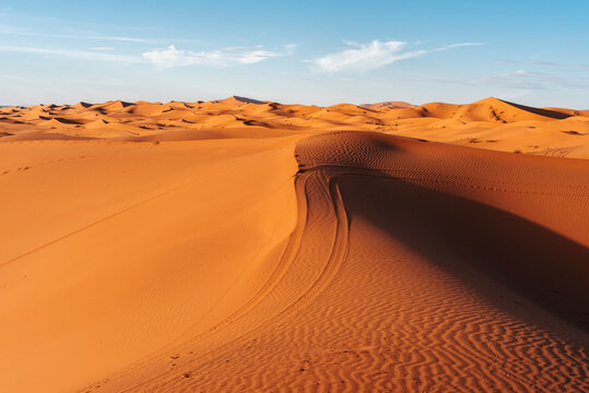 Sahara desert at sunset