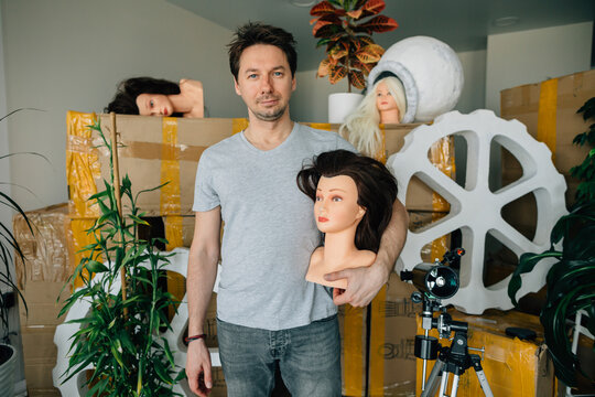 Man in home props workshop