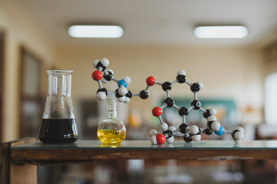 Lab Glassware In A School Classroom