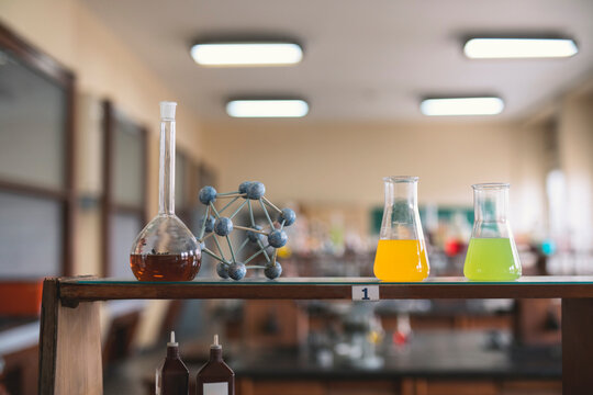 Lab Glassware In A School Classroom