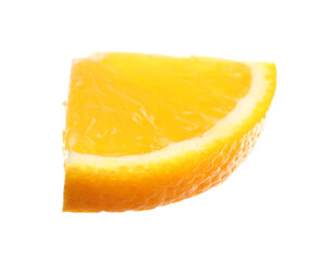 Slice of fresh orange isolated on white. Mulled wine ingredient