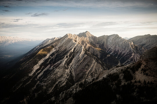 ThA view from a helicopter of the Rocky Mountains.
