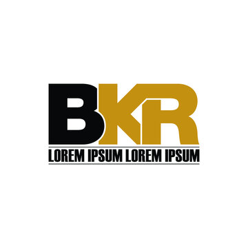 BKR letter monogram logo design vector