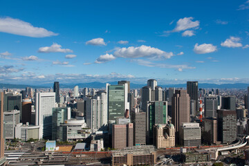 大阪の街並、北区のビル群