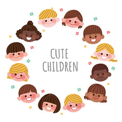 多国籍の子どもたちのフレーム