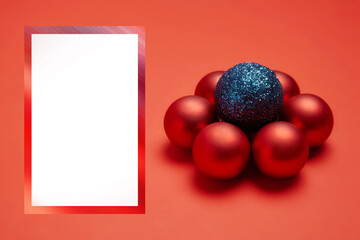 frame for the inscription on the background of Christmas toys