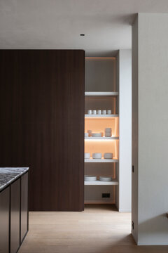 cupboard with crockery