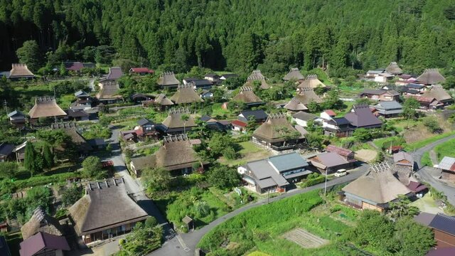 Drone footage of an old village and local houses