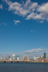 Fototapeta premium 淀川河川敷より大阪のビル群