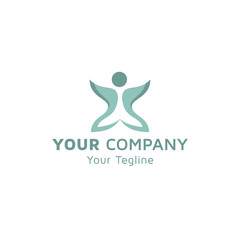 Modern Yoga business logo design, Physical Fitness logo icon, green gradient color, company vector design