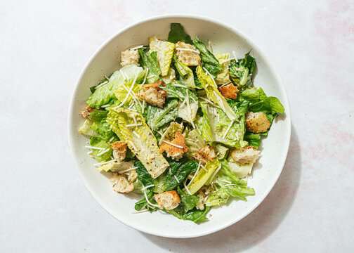 Close up of Caesar salad