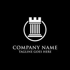 The King pillar Attorney logo design idea, can use for your trademark attorney commercial brand