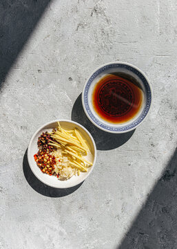 Chinese cooking spices in dish