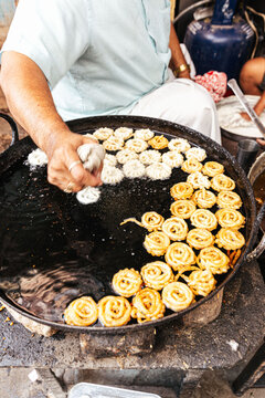 Street vendor making Jalebi