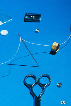 Tailoring / needlework / stitching tools / instruments / objects