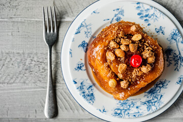cinnamon roll on a plate